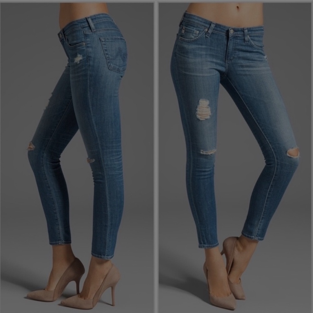 AG Distressed Super Skinny Ankle Legging Jean